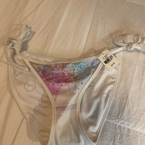 PINK Victoria’s Secret swim side tie bottoms with back ruching
